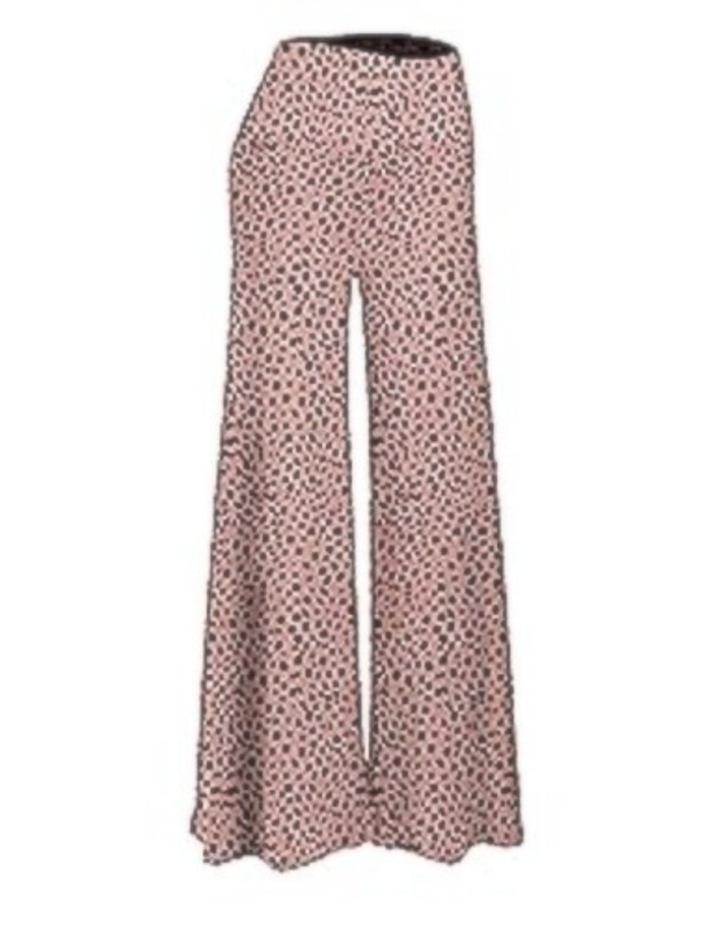 Arolina LNC Stretchy Wide Leg Lounge Palazzo Flat Front Pants 3X "Blush Dots"